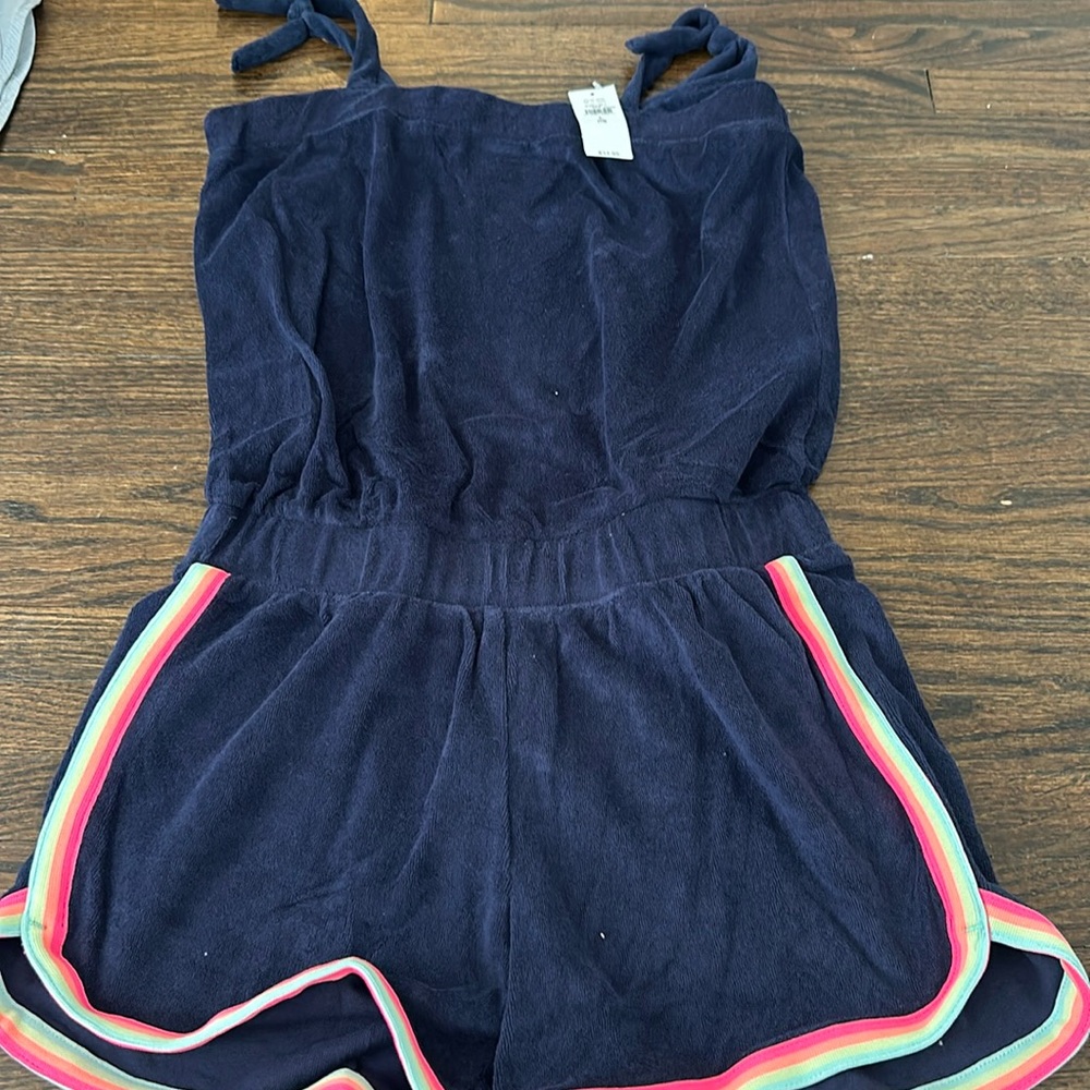 Gap kids terry navy romper. NWT.size large (10)